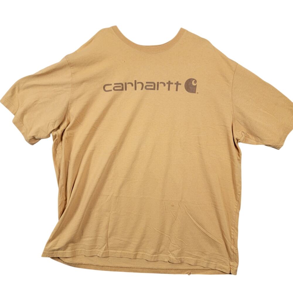 Carhartt short-sleeve T-shirt, beige, 3XL tall, original fit pre-owned 402